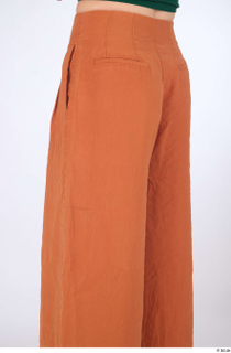 Zolzaya casual dressed orange wide leg trousers thigh 0004.jpg